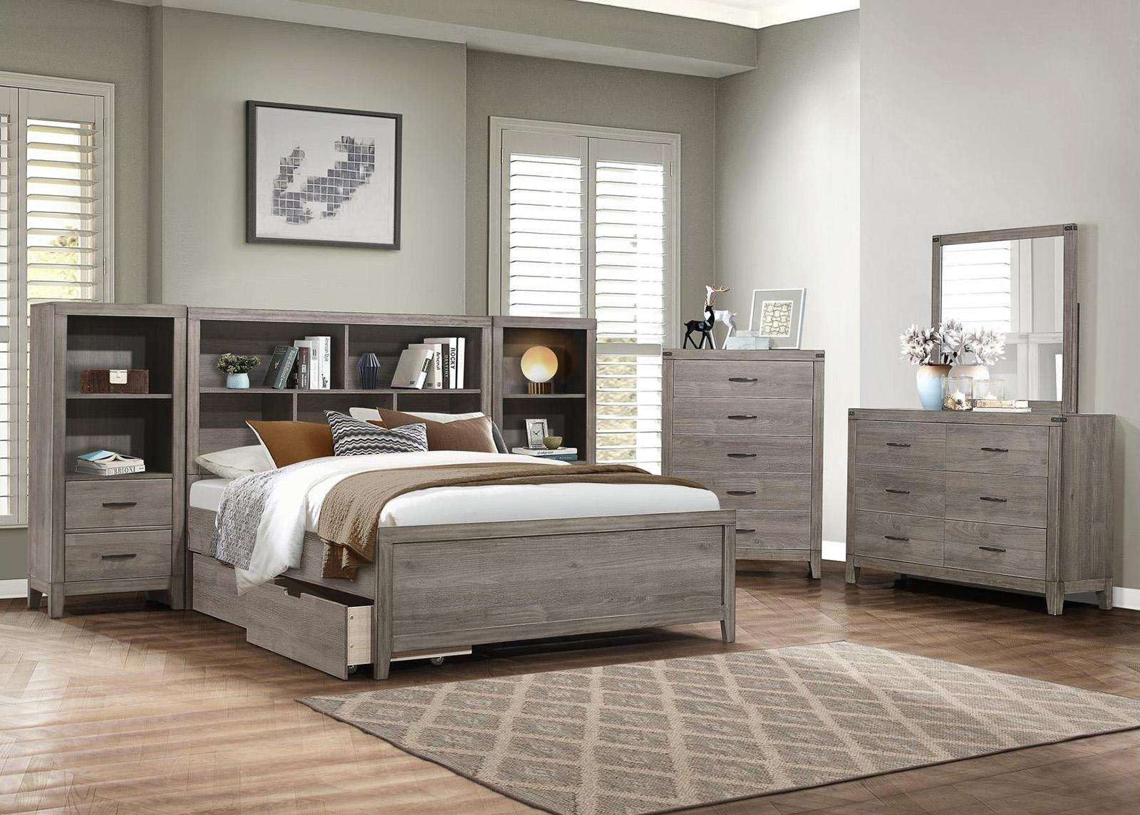 Homelegance Woodrow Full Platform Bed in Gray 2042NBF-1* - Bed - Half Price Furniture