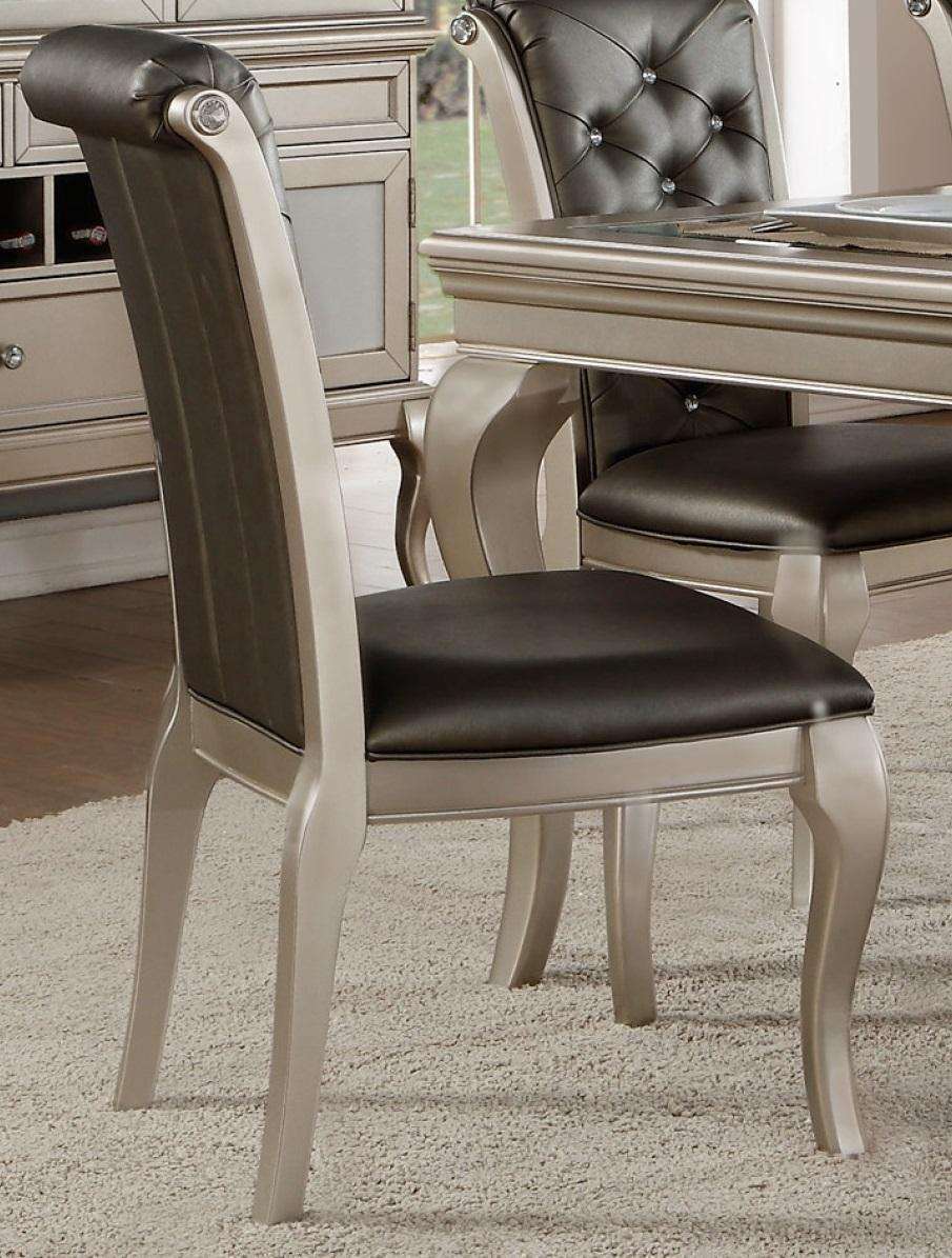 Homelegance Crawford Side Chair in Silver (Set of 2) - Dining Chair - Half Price Furniture