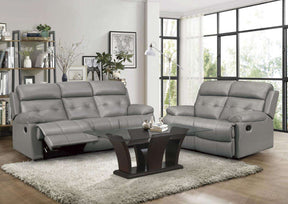 Homelegance Furniture Lambent Double Reclining Loveseat in Gray Half Price Furniture