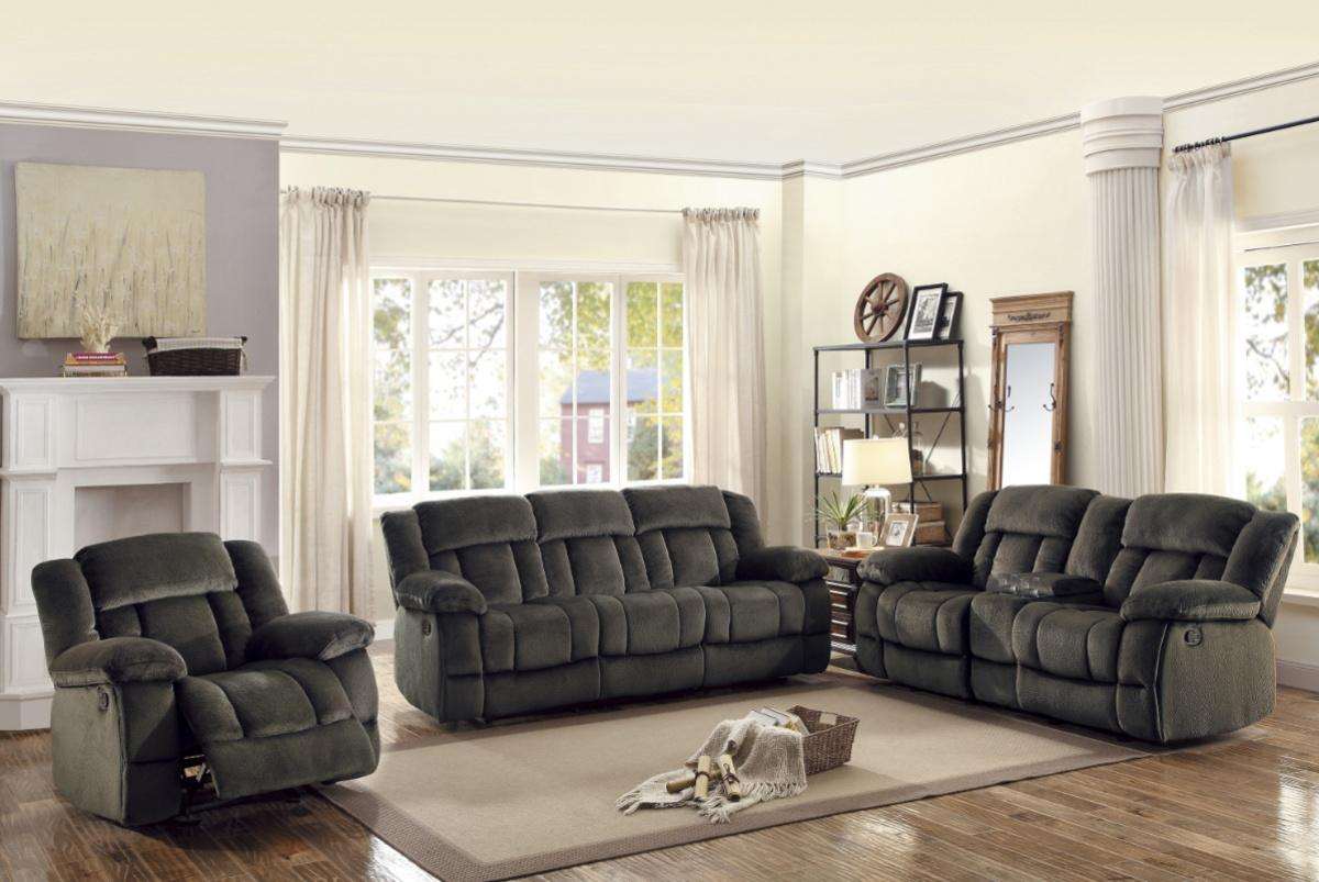 Homelegance Furniture Laurelton Double Reclining Sofa in Chocolate 9636-3 - Sofa - Half Price Furniture