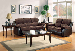 Homelegance Furniture Granley Double Reclining Loveseat in Chocolate 9700FCP-2 Half Price Furniture