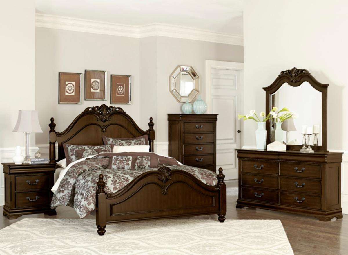 Homelegance Mont Belvieu King Panel Bed in Dark Cherry 1869K-1EK* - Bed - Half Price Furniture