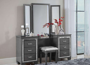 Homelegance Allura Vanity Stool in Gray 1916GY-14 Half Price Furniture