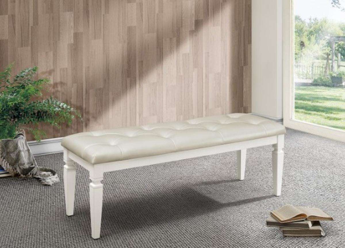 Homelegance Allura Bed Bench in White 1916W-FBH - Bench - Half Price Furniture