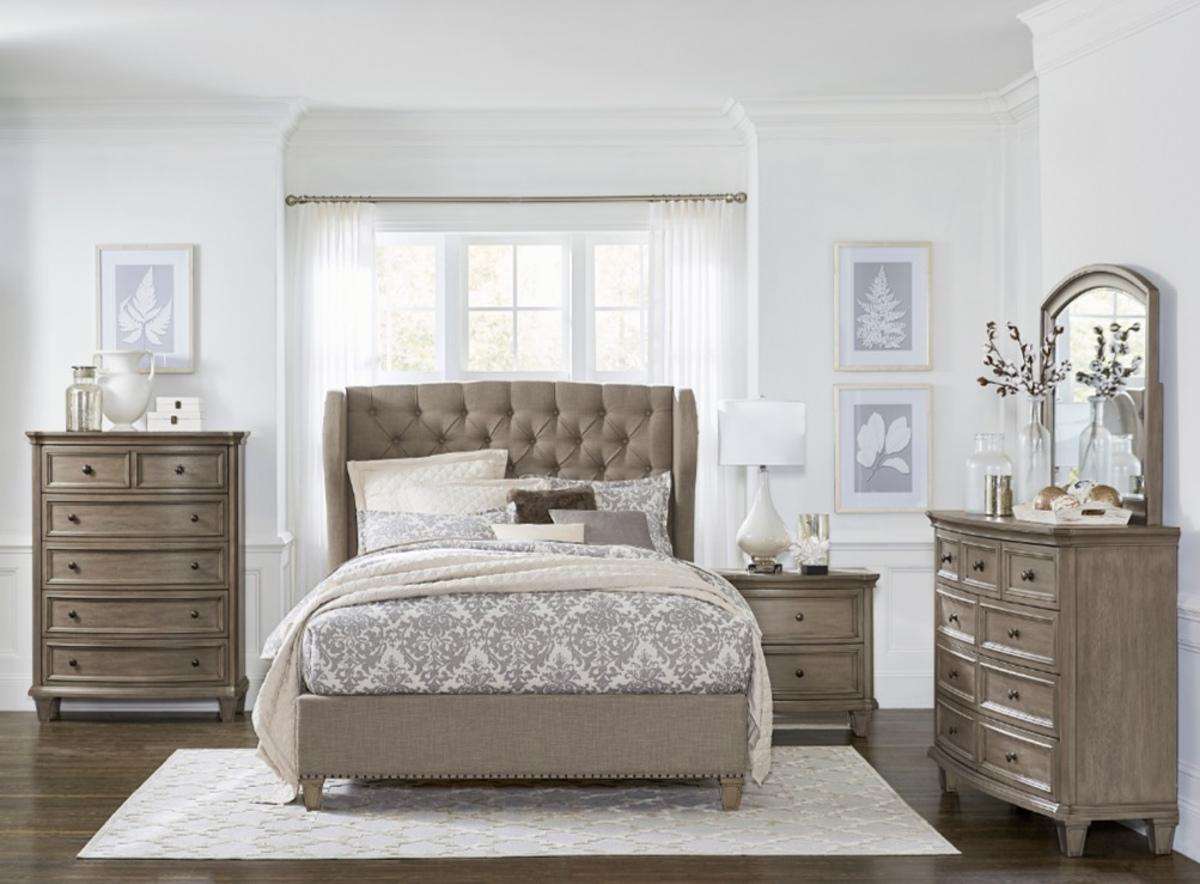 Homelegance Vermillion Queen Upholstered Panel Bed in Gray 5442-1* - Bed - Half Price Furniture