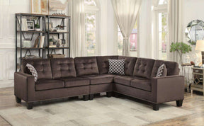 Homelegance Furniture Lantana 2-Piece Reversible Sectional in Chocolate 9957CH*SC Half Price Furniture