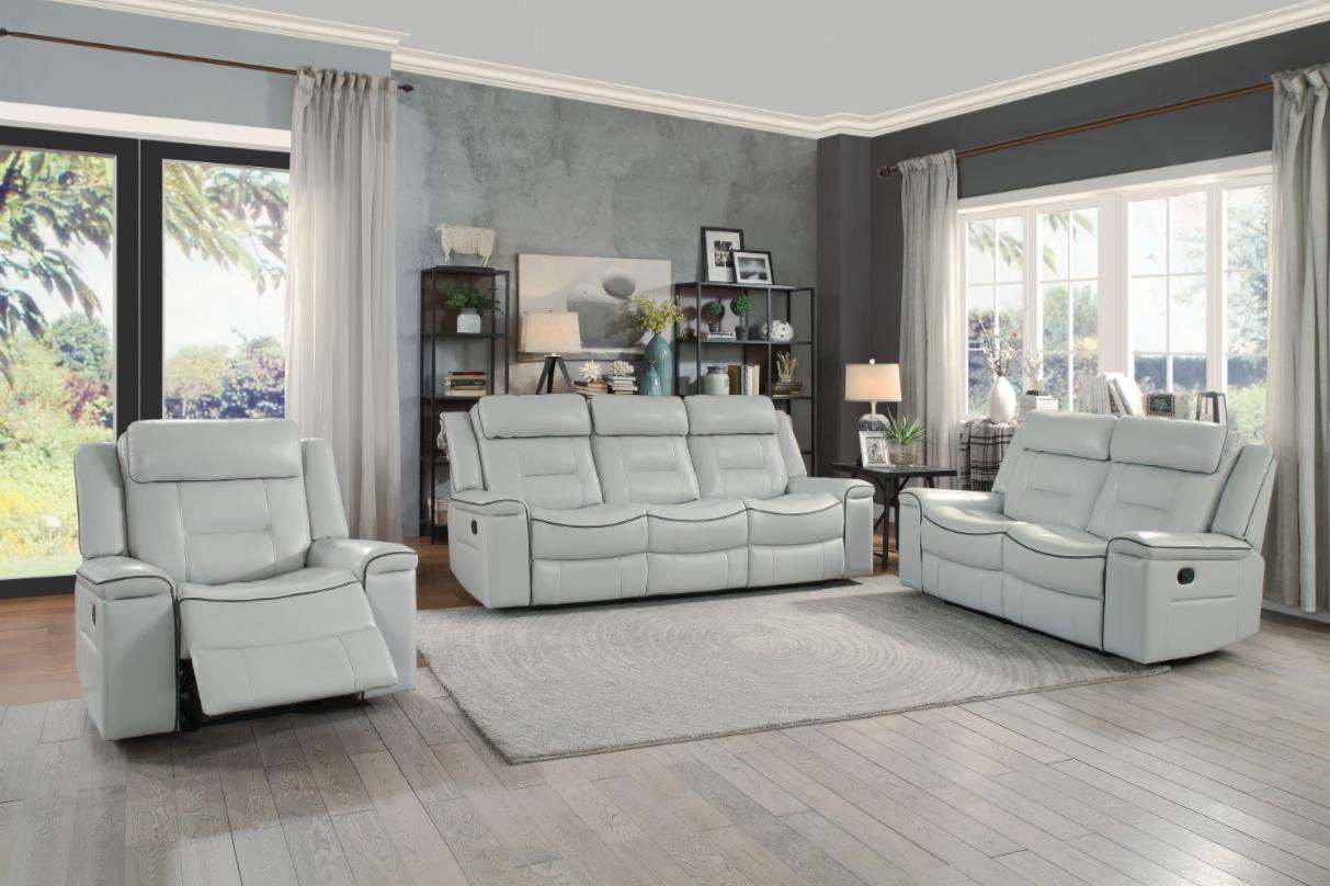 Homelegance Furniture Darwan Lay Flat Recliner in Light Gray - Recliner - Half Price Furniture