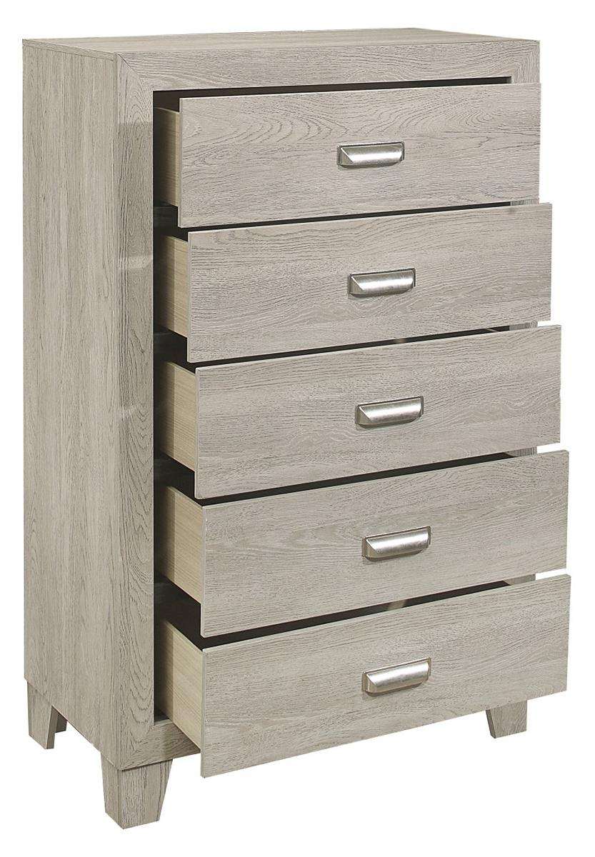 Homelegance Furniture Quinby 5 Drawer Chest in Light Brown 1525-9 Half Price Furniture