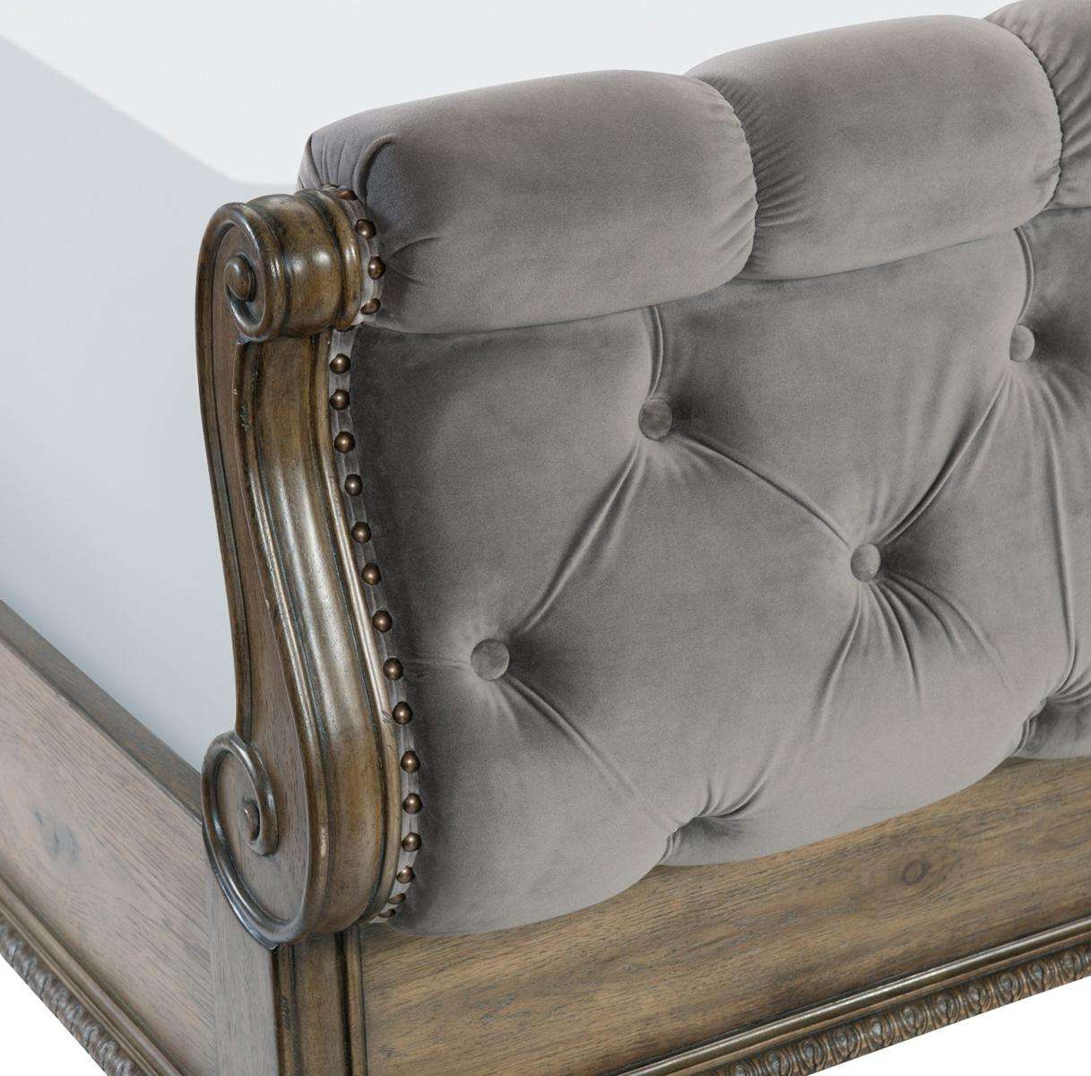 Homelegance Furniture Rachelle Queen Sleigh Bed in Weathered Pecan 1693-1* Half Price Furniture