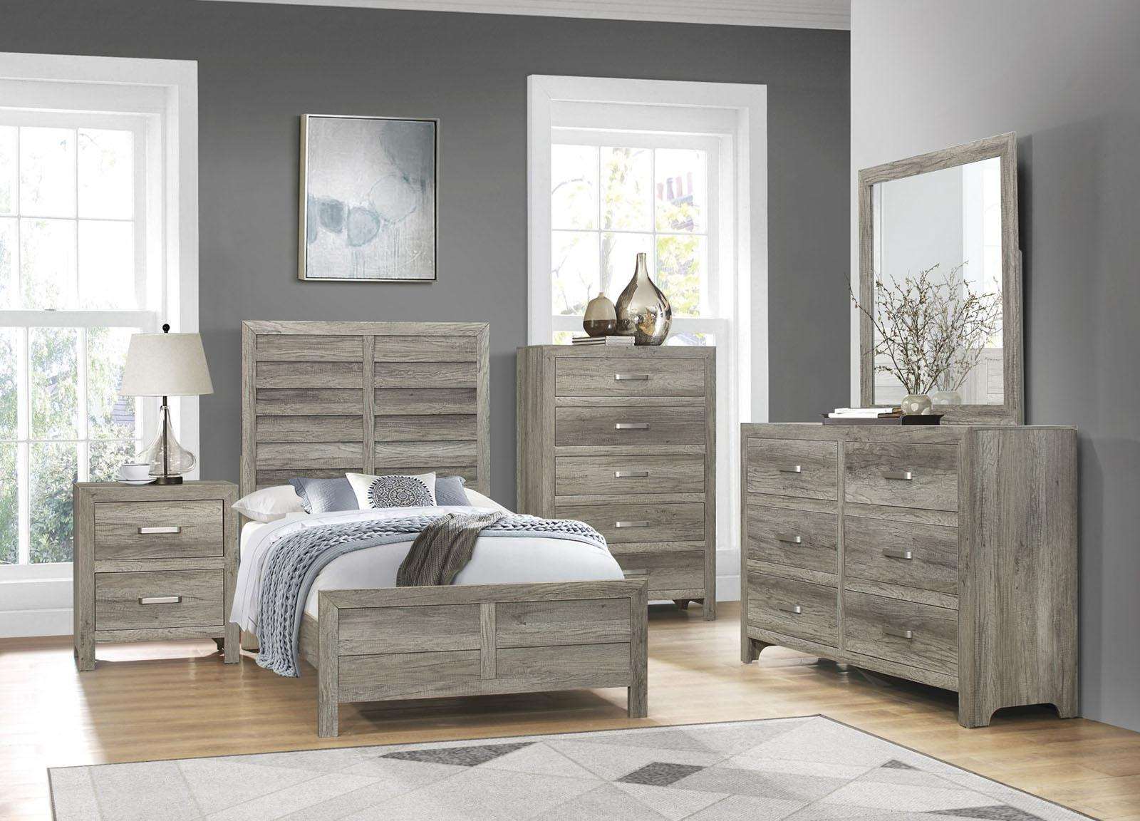 Homelegance Furniture Mandan Twin Panel Bed in Weathered Gray 1910GYT-1* - Half Price Furniture