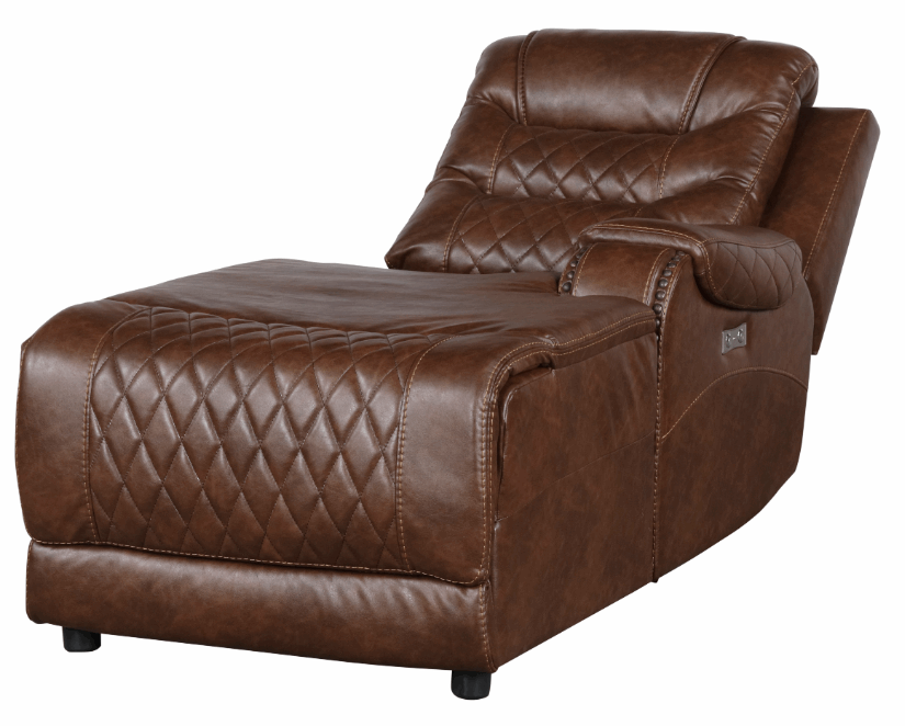 Homelegance Furniture Putnam Power Right Side Reclining Chaise with USB Port in Brown 9405BR-RCPW - Chaise - Half Price Furniture
