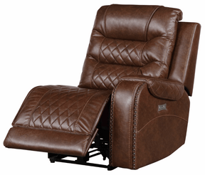Homelegance Furniture Putnam Power Right Side Reclining Chair with USB Port in Brown 9405BR-RRPW - Chair - Half Price Furniture