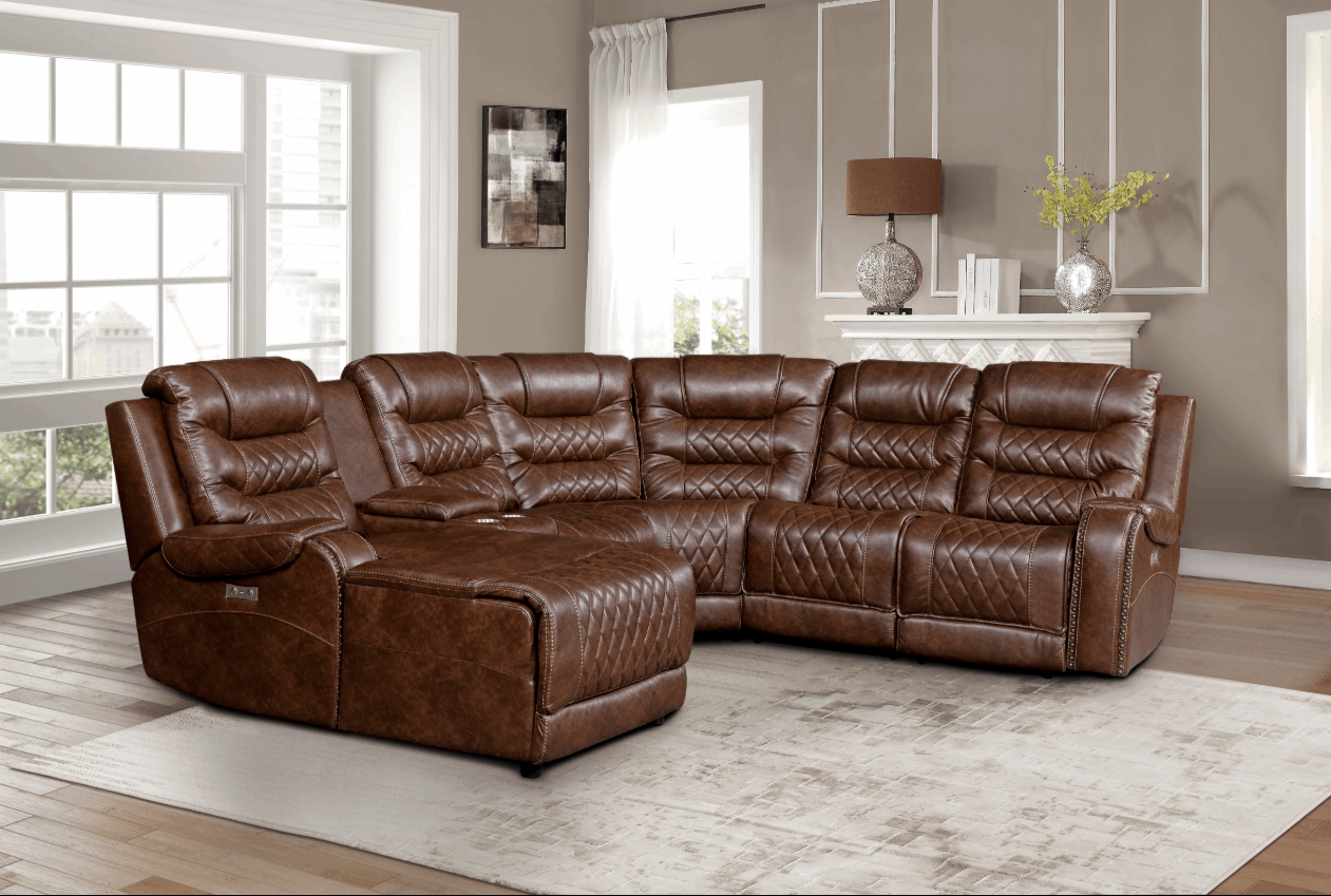 Homelegance Furniture Putnam Power Right Side Reclining Chair with USB Port in Brown 9405BR-RRPW - Chair - Half Price Furniture