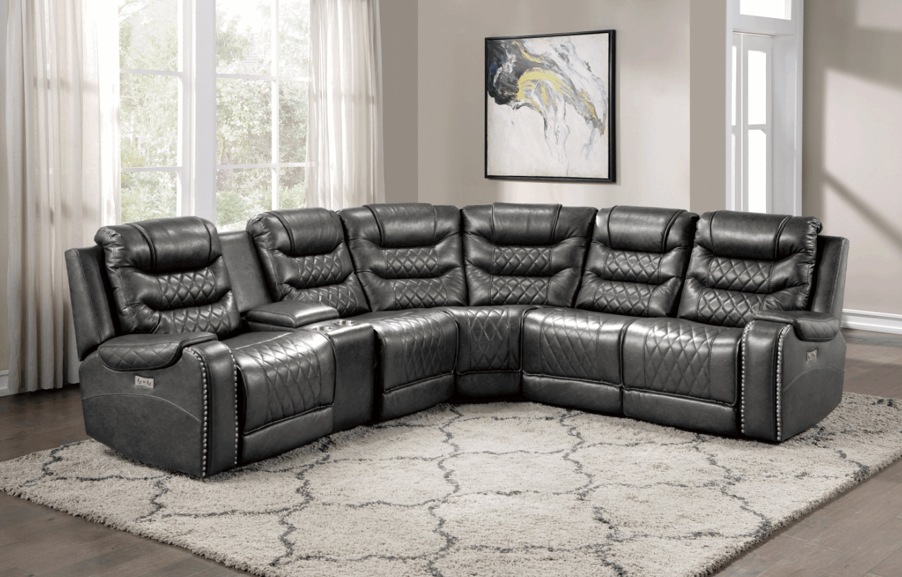 Homelegance Furniture Putnam Corner Seat in Gray 9405GY-CR - Wedge - Half Price Furniture