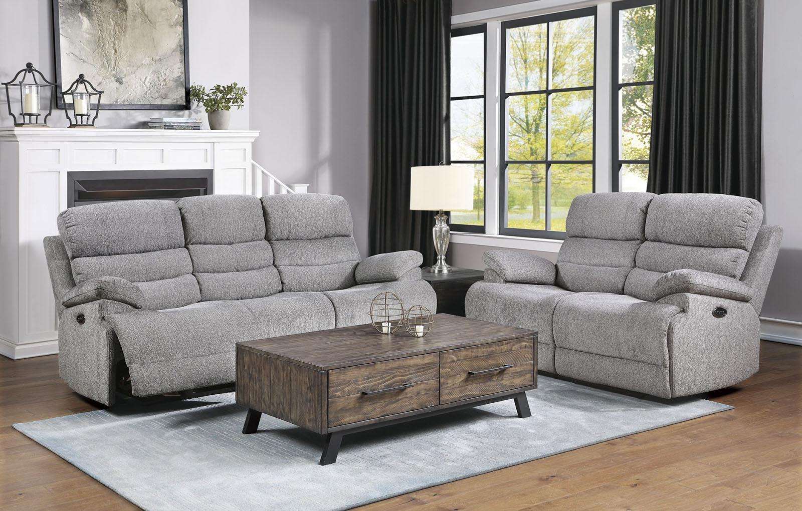 Homelegance Furniture Sherbrook Double Reclining Sofa in Gray - Sofa - Half Price Furniture