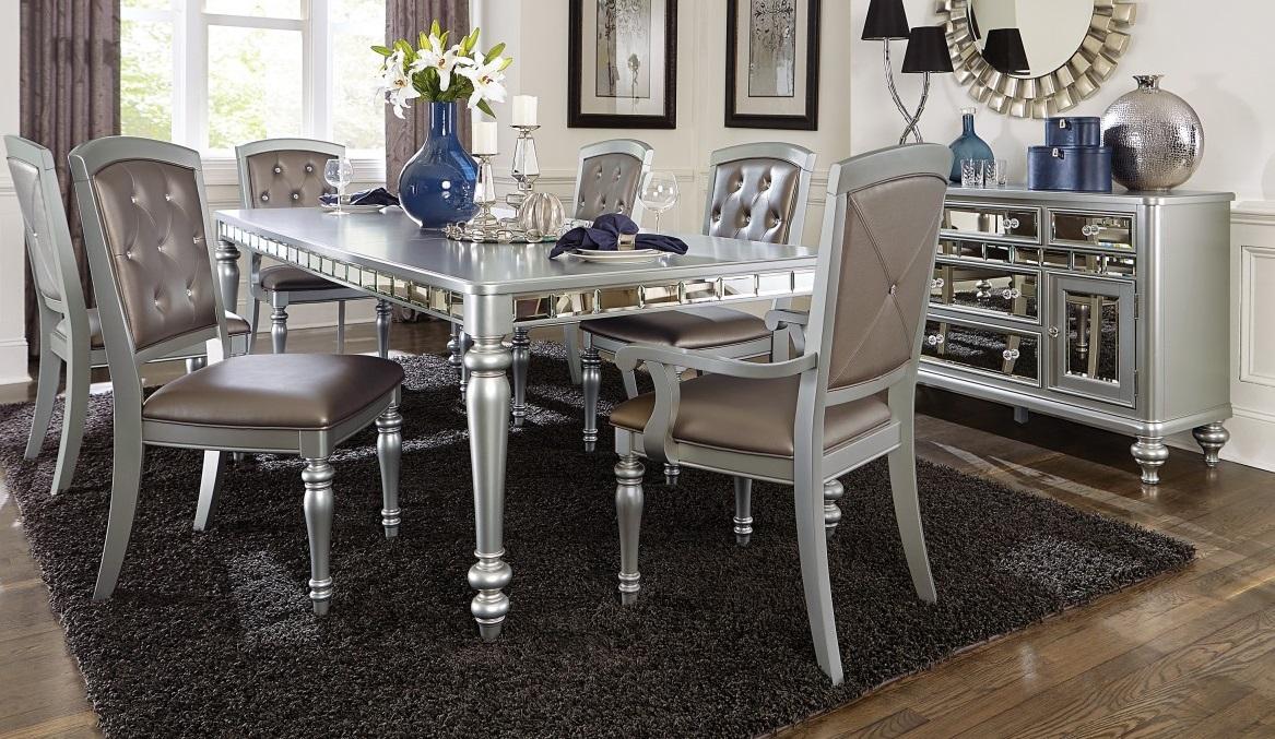 Homelegance Orsina Dining Table in Silver 5477N-96  Las Vegas Furniture Stores