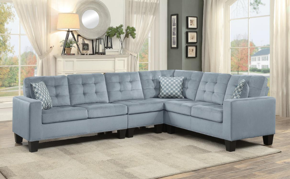Homelegance Furniture Lantana 2-Piece Reversible Sectional in Gray 9957GY*SC - Las Vegas Furniture Stores