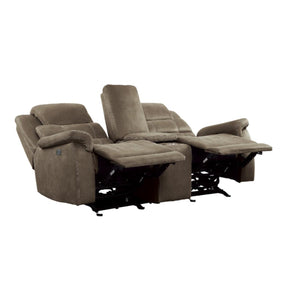 Homelegance Furniture Shola Double Reclining Loveseat in Chocolate - Loveseat - Half Price Furniture