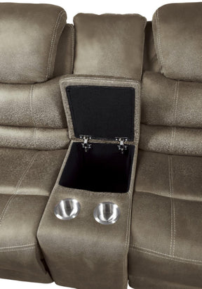 Homelegance Furniture Shola Double Reclining Loveseat in Chocolate - Loveseat - Half Price Furniture