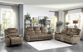 Homelegance Furniture Shola Double Reclining Loveseat in Chocolate - Loveseat - Half Price Furniture
