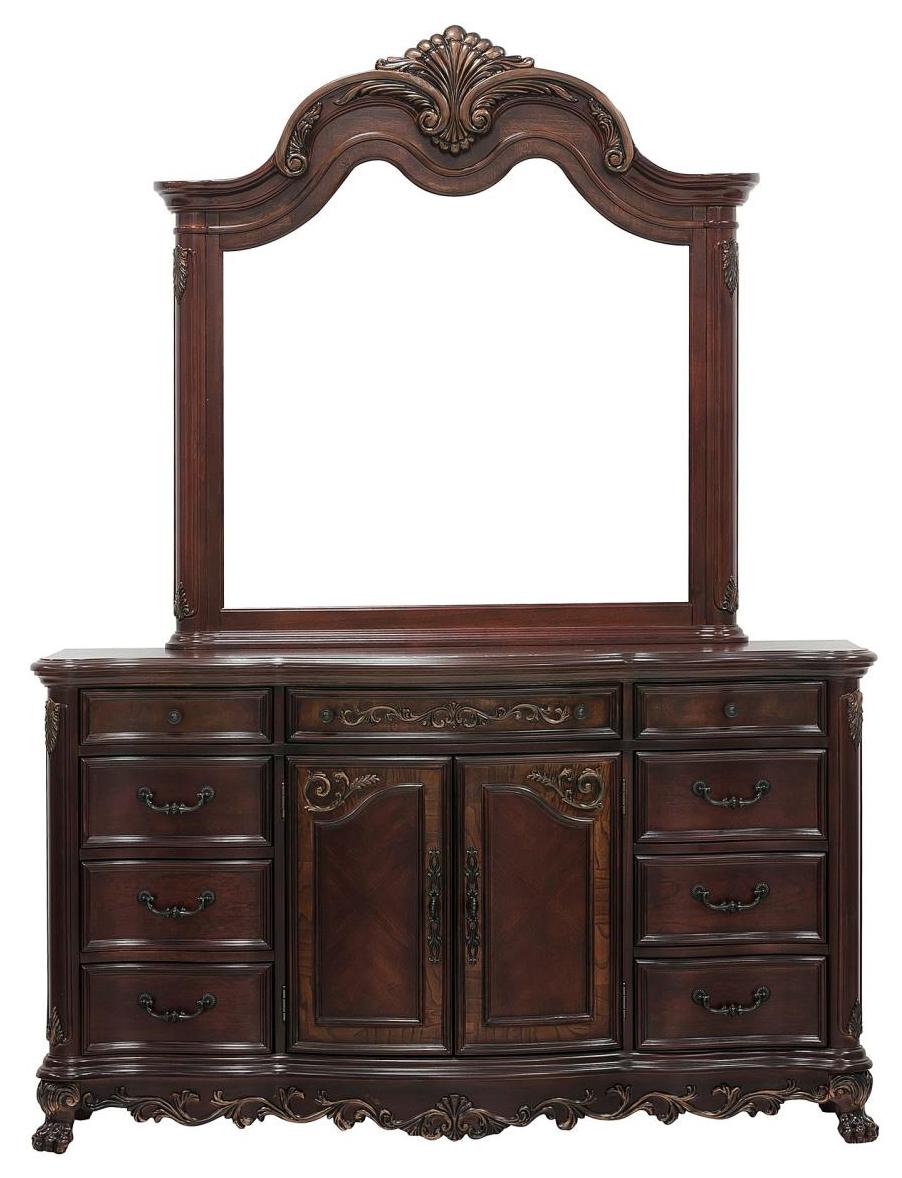 Homelegance Deryn Park Mirror in Cherry 2243-6 - Mirror - Half Price Furniture
