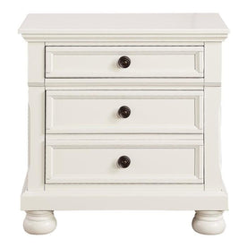 Homelegance Laurelin 3 Drawer Nightstand in White 1714W-4 Half Price Furniture