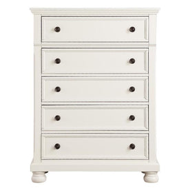 Homelegance Laurelin 5 Drawer Chest in White 1714W-9 Half Price Furniture