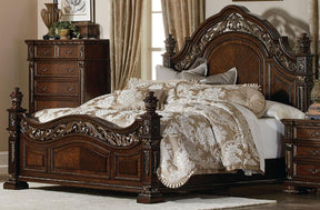 Homelegance Catalonia Queen Poster Bed in Cherry 1824-1 - Bed - Half Price Furniture