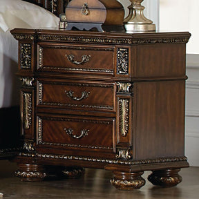 Homelegance Catalonia 3 Drawer Nightstand in Cherry 1824-4 - Nightstand - Half Price Furniture