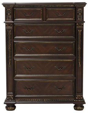 Homelegance Catalonia 5 Drawer Chest in Cherry 1824-9 - Chest - Half Price Furniture