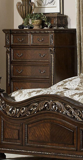 Homelegance Catalonia 5 Drawer Chest in Cherry 1824-9 - Chest - Half Price Furniture