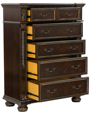 Homelegance Catalonia 5 Drawer Chest in Cherry 1824-9 - Chest - Half Price Furniture