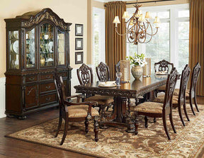 Homelegance Catalonia Rectangular Pedestal Dining Table in Cherry 1824-112 - Dining Table - Half Price Furniture