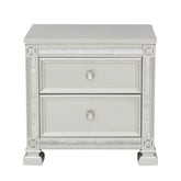 Homelegance Bevelle 2 Drawer Nightstand in Silver 1958-4 Half Price Furniture