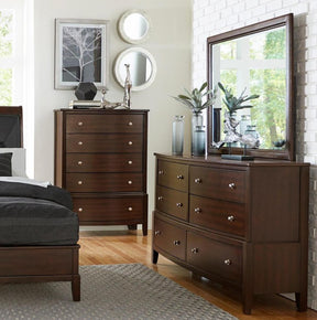 Homelegance Cotterill 5 Drawer Chest in Cherry 1730-9 - Chest - Half Price Furniture