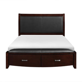 Homelegance Lyric Queen Sleigh Storage Bed in Dark Espresso 1737NC-1 Half Price Furniture