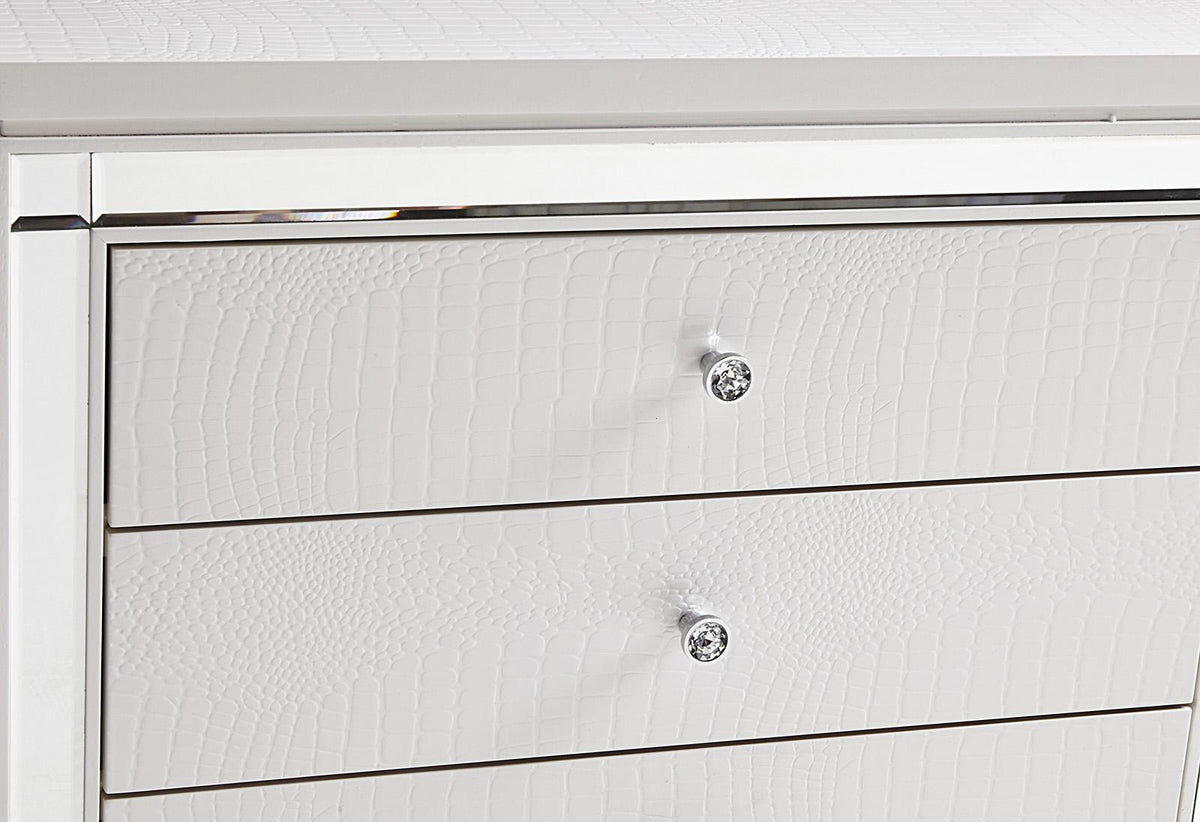 Homelegance Alonza 3 Drawer Nightstand in White 1845-4 - Nightstand - Half Price Furniture