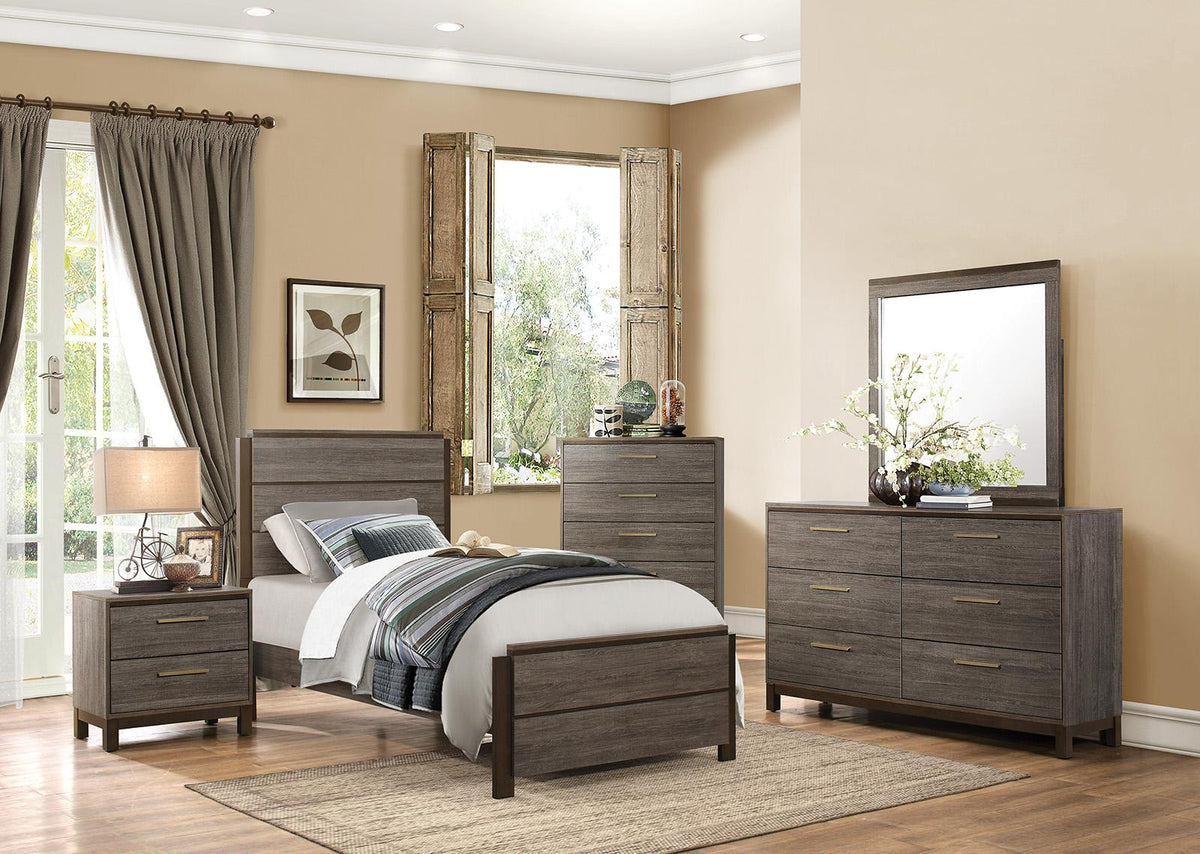 Homelegance Vestavia Twin Bed in Gray 1936T-1 - Bed - Half Price Furniture