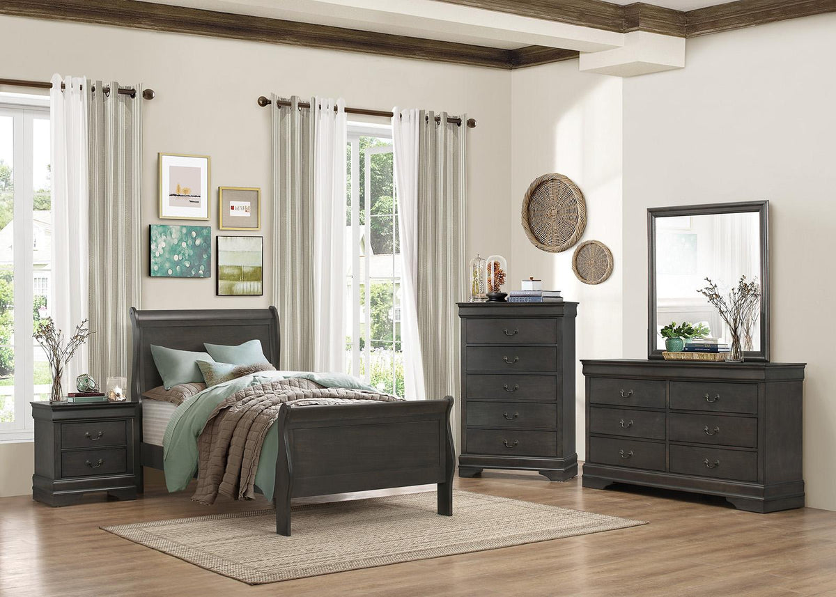 Homelegance Mayville Full Sleigh Bed in Gray 2147FSG-1 - Bed - Half Price Furniture