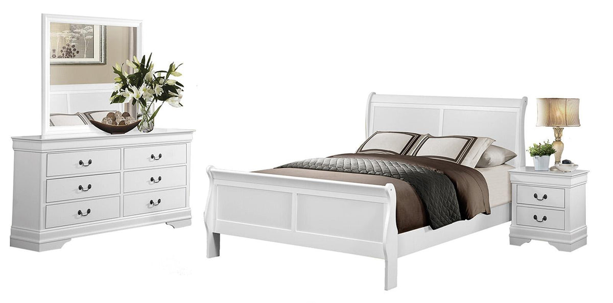 Homelegance Mayville Queen Sleigh Bed in White 2147W-1 - Bed - Half Price Furniture