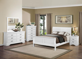 Homelegance Mayville Queen Sleigh Bed in White 2147W-1 - Bed - Half Price Furniture