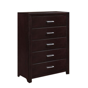 Homelegance Edina 5 Drawer Chest in Espresso-Hinted Cherry 2145-9 Half Price Furniture