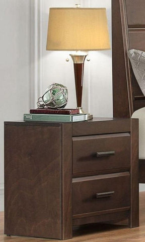 Homelegance Furniture Erwan 2 Drawer Nightstand in Dark Walnut 1961-4 Half Price Furniture