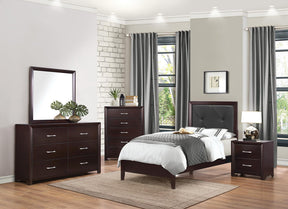 Homelegance Edina 2 Drawer Nightstand in Espresso-Hinted Cherry 2145-4 - Nightstand - Half Price Furniture
