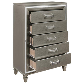 Homelegance Tamsin Chest in Silver Grey Metallic 1616-9 - Chest - Half Price Furniture