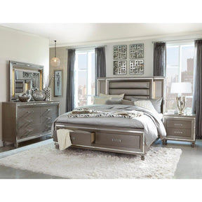Homelegance Tamsin Nightstand in Silver Grey Metallic 1616-4 - Nightstand - Half Price Furniture