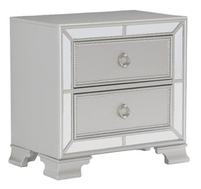 Homelegance Avondale Nightstand in Silver 1646-4 Half Price Furniture