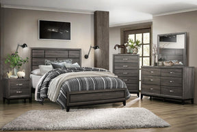 Homelegance Davi Queen Panel Bed in Gray 1645-1* - Bed - Half Price Furniture