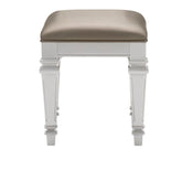 Homelegance Avondale Vanity Stool in Silver 1646-14 Half Price Furniture