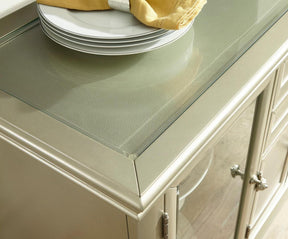 Homelegance Celandine Server with Glass insert in Silver 1928-40NG - Server - Half Price Furniture